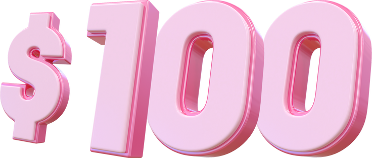 100 Dollar Pink Number