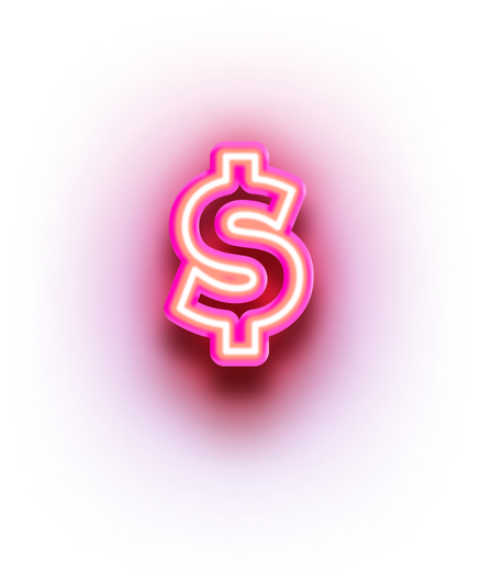 Dollar Sign Neon Pink